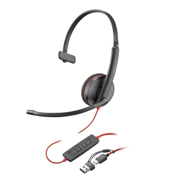 Diadema Poly BW 3210 USB-C HS +USB-C/A (Bulk)